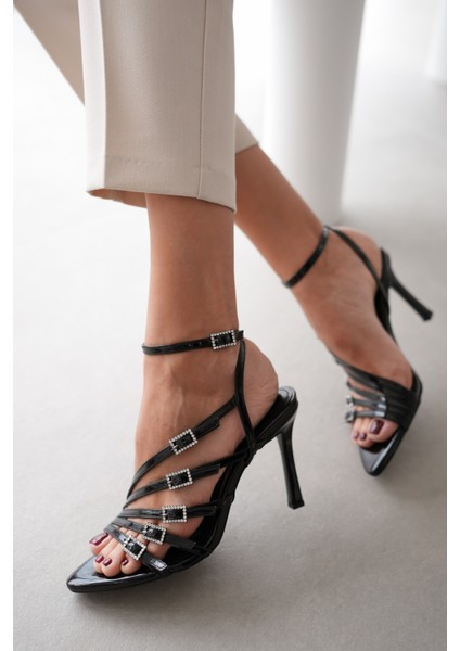 Zista Beş Bantlı Bilekten Bağlamalı Stiletto- Siyah modelleri