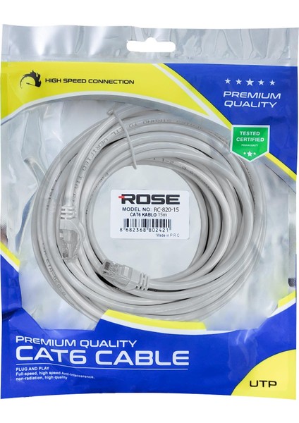 Cat6 Patch Kablo 15MT Rose RC-820-15 Rr8