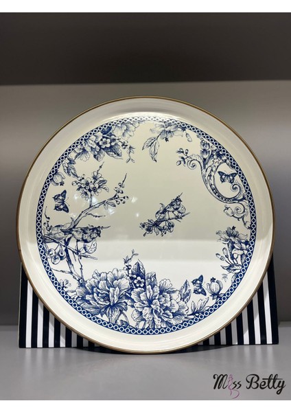 Mıss Betty 8324 Blue Lıfe Emaye Tepsı 32 cm