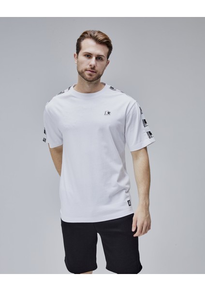 Eastwood Beyaz Bisiklet Yaka Baskılı Oversize Erkek Tshirt modelleri