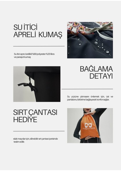 Kanaviçe Paraşüt Tesettür Mayo