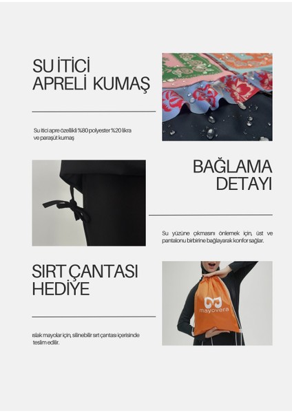 Papağan Paraşüt Tesettür Mayo