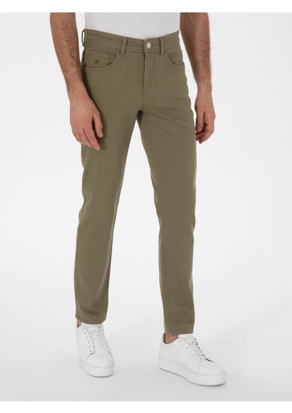 Erkek Yeşil Slim Fit Pamuk Karışımlı Jean Pantolon 50298904-VR054