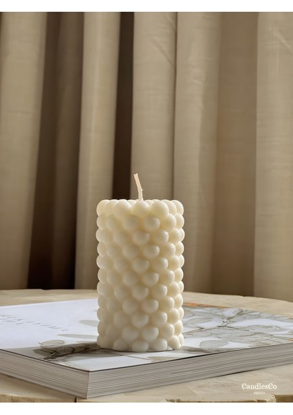 2 Li Silindir Bubble Mum Pearl Candle Soy Wax fiyatları