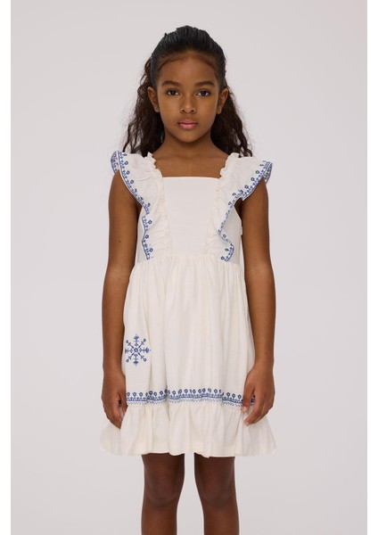 Bg Store Kız Çocuk Ekru Elbise