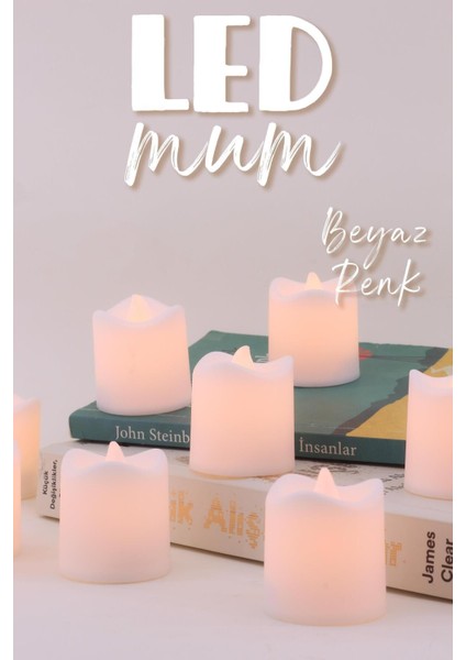 8 Adet Mat Beyaz Mini LED Mum Seti Pilli Dumansız Alevli Ledli Dekoratif Yapay Mum Dekor Işığı fiyatları