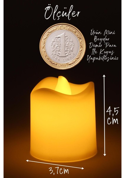 8 Adet Mat Beyaz Mini LED Mum Seti Pilli Dumansız Alevli Ledli Dekoratif Yapay Mum Dekor Işığı indirimleri