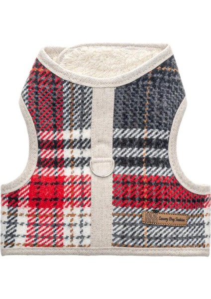 Bcbc Fluffy Harness Köpek Gezdirme Yeleği Bej-Kırmızı