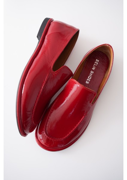 Cobie Hakiki Deri Kadın Loafer- Kırmızı