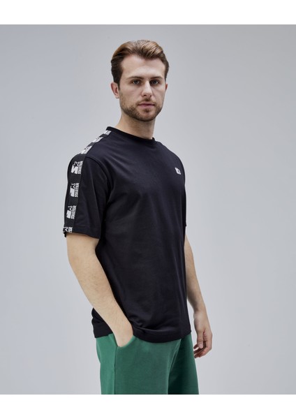 Eastwood Siyah Bisiklet Yaka Baskılı Oversize Erkek Tshirt modelleri