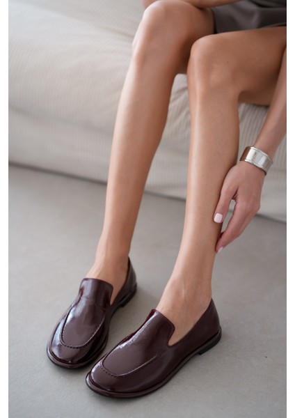 Cobie Hakiki Deri Kadın Loafer- Bordo Rugan fırsatları