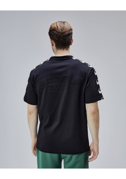 Eastwood Siyah Bisiklet Yaka Baskılı Oversize Erkek Tshirt