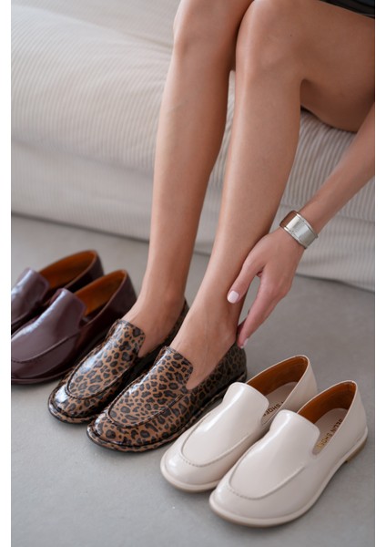 Cobie Hakiki Deri Kadın Loafer- Leopar indirimleri