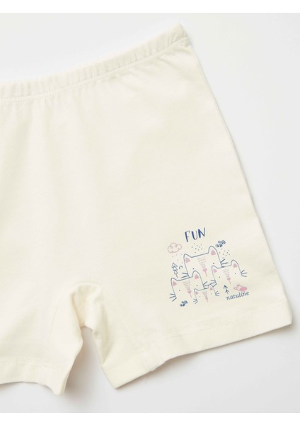Kız Çocuk Organik Pamuklu Likralı Boxer Fun Cat 4'lü Paket fırsatları