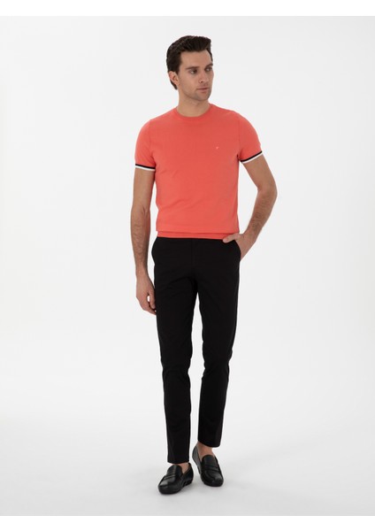 Erkek Siyah Slim Fit Pamuk Karışımlı Kanvas Pantolon 50298899-VR046 modelleri