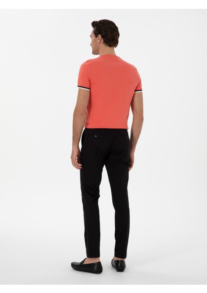 Erkek Siyah Slim Fit Pamuk Karışımlı Kanvas Pantolon 50298899-VR046 fırsatları