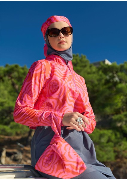 Dinamik Pembe Çiçek Paraşüt Mayo Takımı