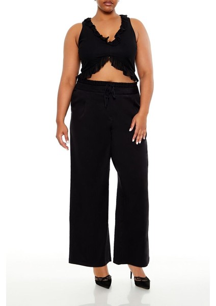 Plus Size Straight Pantolon