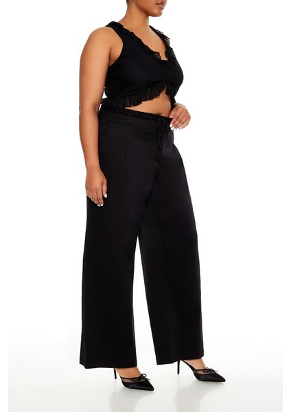 Plus Size Straight Pantolon