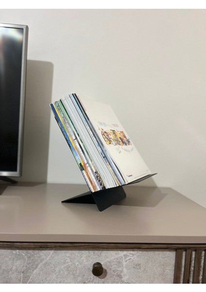 Metal Modern Dergi -Kitap Tutucu | Salon, Ofis, Çalışma Masası Için