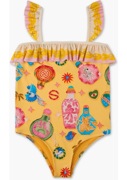 Bg Store Kız Çocuk Desenli Mayo