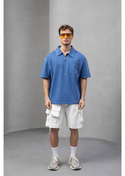 Oversize Yarım Fermuarlı T-Shirt