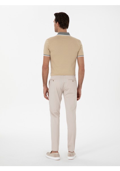 Erkek Bej Slim Fit Pamuk Karışımlı Kanvas Pantolon 50298899-VR011 fırsatları