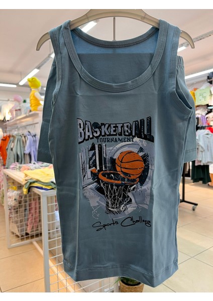 Erkek Çocuk Atlet Boxer Takım Ikili Takım Basketbol Baskılı