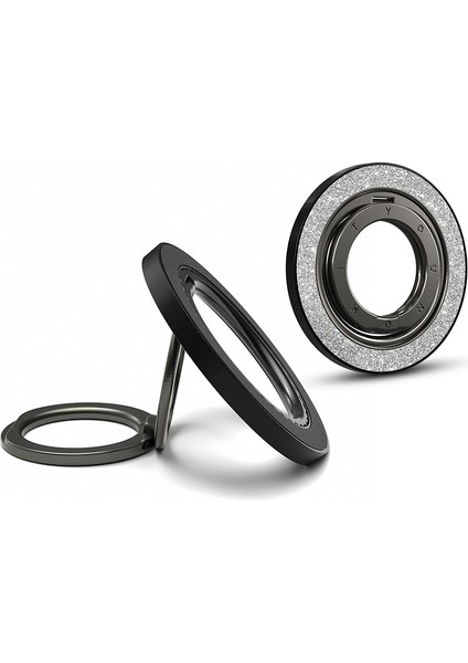 Colorful Serisi Double Magnetik Ring Stand Telefon Tutucu Gümüş