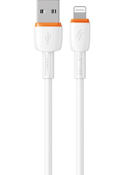 LC545 iPhone Lightning USB Kablo Hızlı Şarj Özellikli Data ve Şarj Kablosu 12W 1m Beyaz