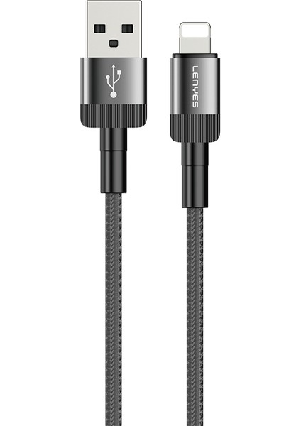 LC546 Usb-A To Lightning Hızlı Şarj Özellikli Data ve Şarj Kablosu 12W 1m Siyah
