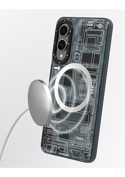 Galaxy S25 Edge Kılıf M-Safe Uyumlu Youngkit Technology Serisi Kapak Gri