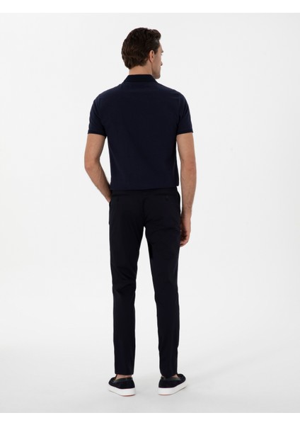 Erkek Lacivert Slim Fit Pamuk Karışımlı Kanvas Pantolon 50298899-VR033 fırsatları