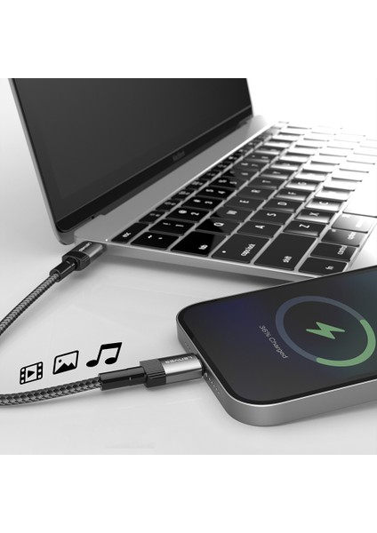 LC546 Usb-A To Type-C Örgü Tasarımlı Hızlı Şarj Özellikli Data ve Şarj Kablosu 12W 1m Siyah fırsatları
