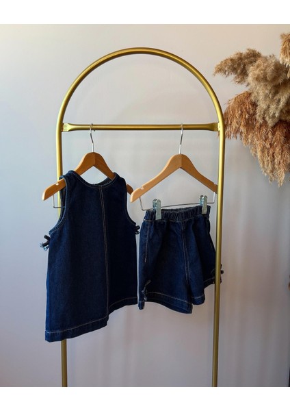 Kız Çocuk Şortlu Kot Denim Takım modelleri