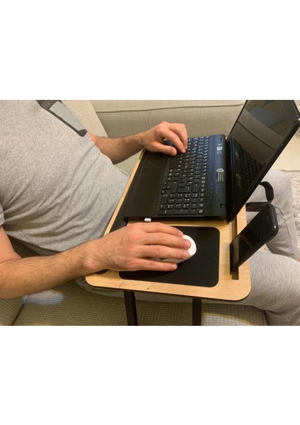 Supplyplus Safir Telefon Tablet Bölmeli Katlanır Ayaklı Minderli Laptop Sehpası Bilgisayar Çalışma Masas