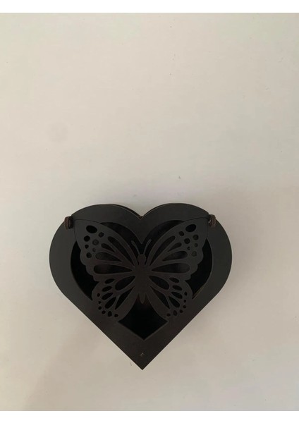 Kelebek Logolu Ahşap Takı Kutusu
