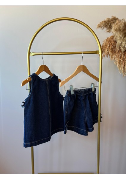 Kız Çocuk Şortlu Kot Denim Takım