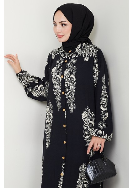 Pela Dokuma Viskon Elbise 1548 - Siyah fiyatları