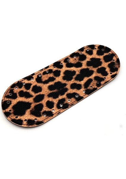 Suni Deri Leopar 20X8 cm Oval Çanta Tabanı