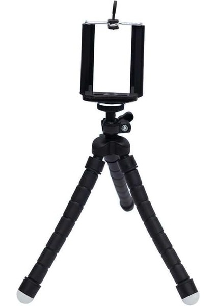 Esnek Ahtapod Tripod Telefon Tutucu Siyah