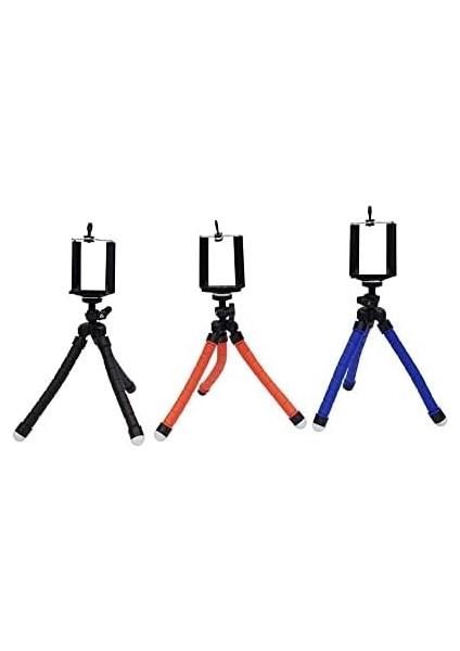 Esnek Ahtapod Tripod Telefon Tutucu Siyah