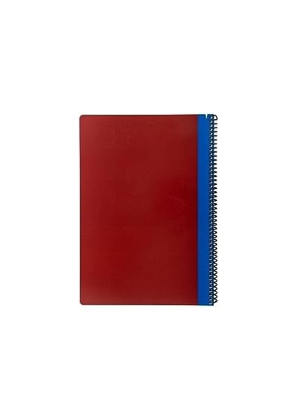 Pruva Ofis Serisi, A4 120 Yaprak Çizgili Karton Kapaklı Pet Spiralli Defter, Kırmızı