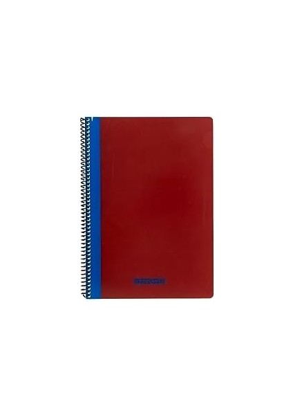 Pruva Ofis Serisi, A4 120 Yaprak Çizgili Karton Kapaklı Pet Spiralli Defter, Kırmızı