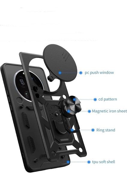 Xiaomi 15 Ultra Kılıf Pars Yüzüklü Standlı Darbe Korumalı