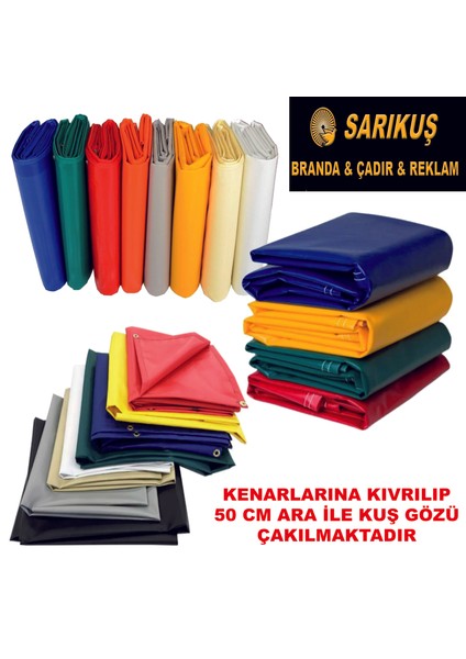 300 x 300 cm Pvc 650 gr Kalın Polyester Pvc Tır Brandası , Koruma, Gölgelik, Çit Brandası Barınma Brandası