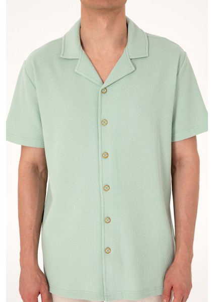 Erkek Su Yeşili Gömlek Örme 50306977-VR048