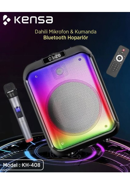 Bluetooth Hoparlör Standlı/ışıklı/kumandalı/mikrofonlu 40W - 3600 Mah Yüksek Performans