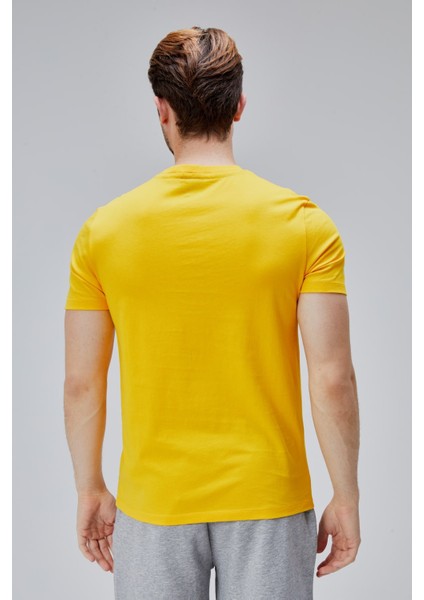 Barnes Sarı Bisiklet Yaka Baskılı Standard Fit Erkek Tshirt fırsatları