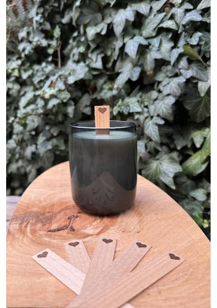 Ahşap Mum Fitili ve Yapışkanlı Fitil Sehpası 20 Adet (15X100X0,5MM) Kalp fırsatları